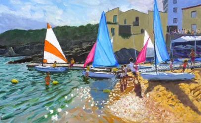 szkoła żeglarska, calella de palafrugall, costa brava, hiszpania, 2014,